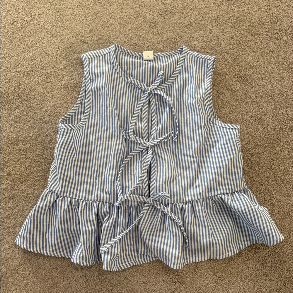 Blue Striped Matching Set